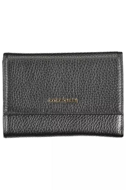 Coccinelle Chic Black Leather Wallet with Multiple Compartments