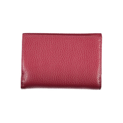 Coccinelle Elegant Pink Leather Tri-Fold Wallet