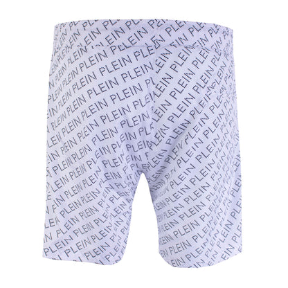 Philipp Plein White Allover Print Swim Shorts