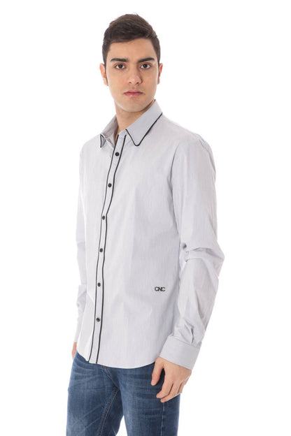 Costume National Elegant Light Blue Long Sleeve Shirt