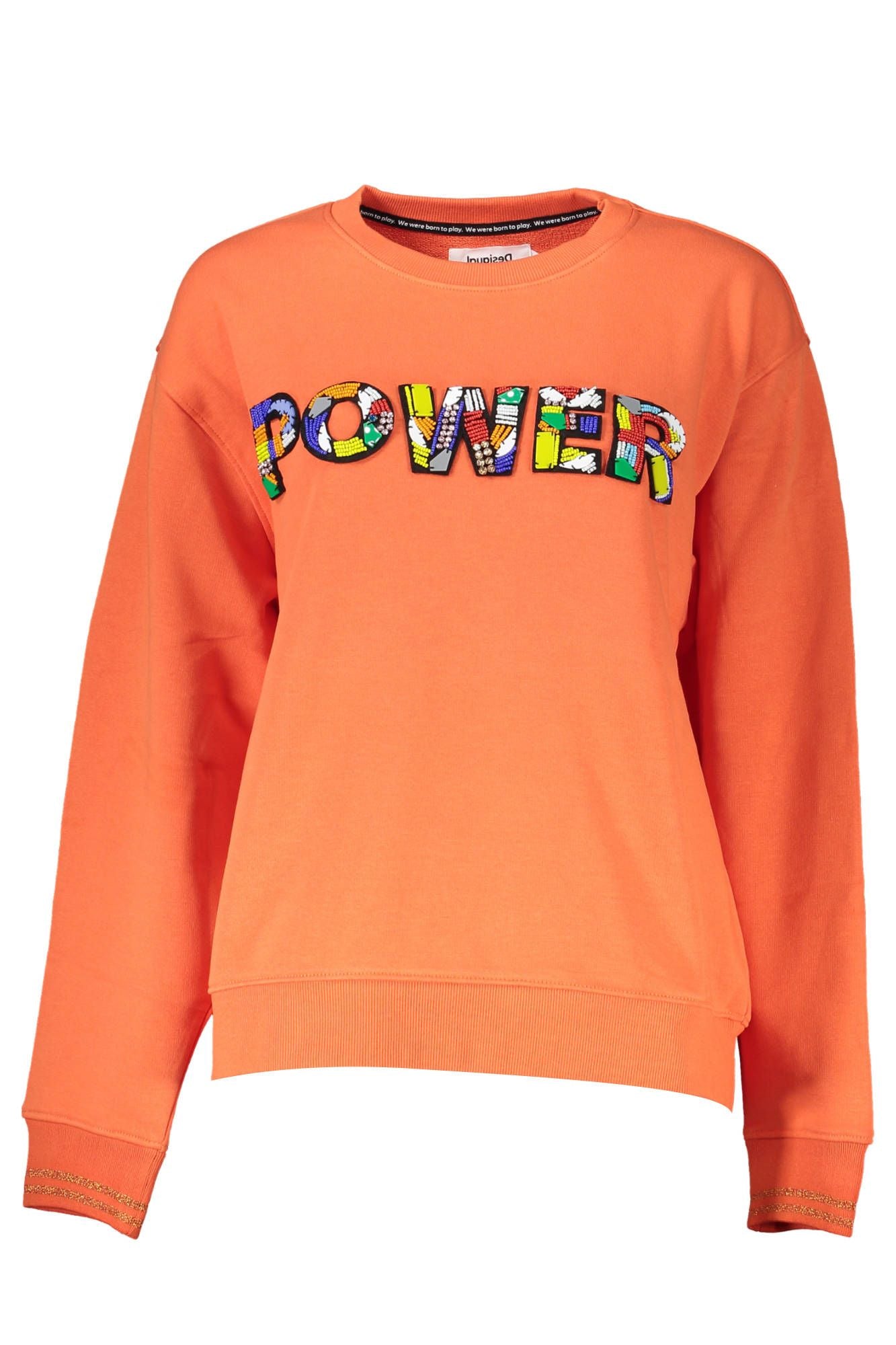 Desigual Vibrant Orange Sweatshirt with Chic Logo Detail