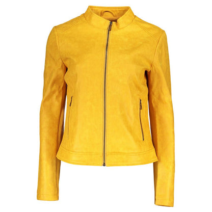 Desigual Vibrant Yellow Athletic Jacket with Chic Logo