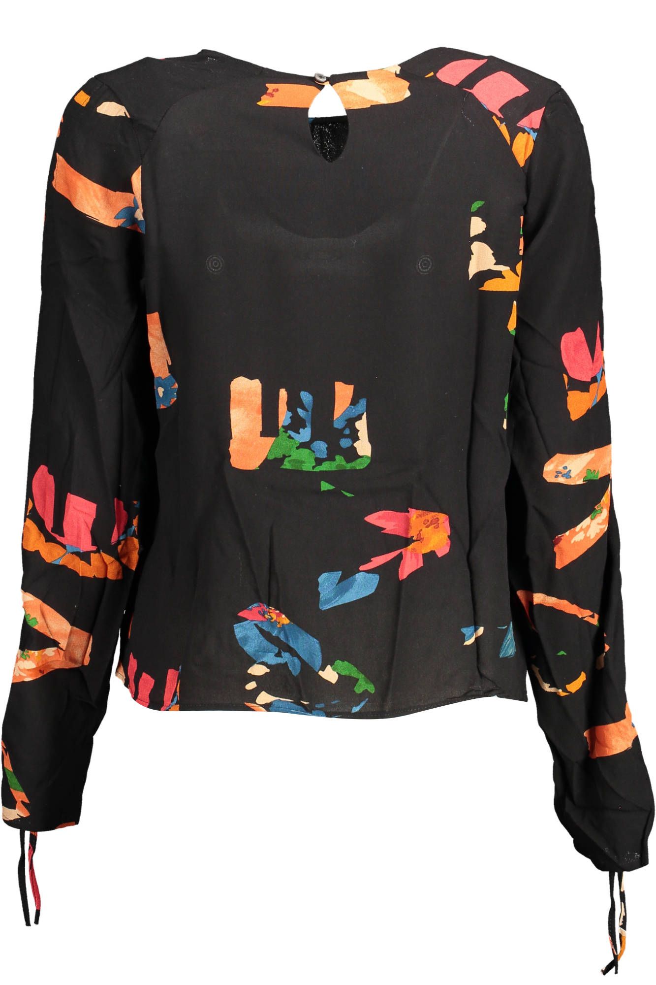 Desigual Elegant Black Gathered Sleeve Shirt