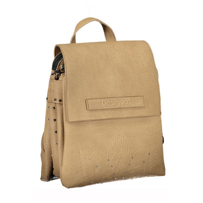 Desigual Beige Contrast Detail Fashion Backpack