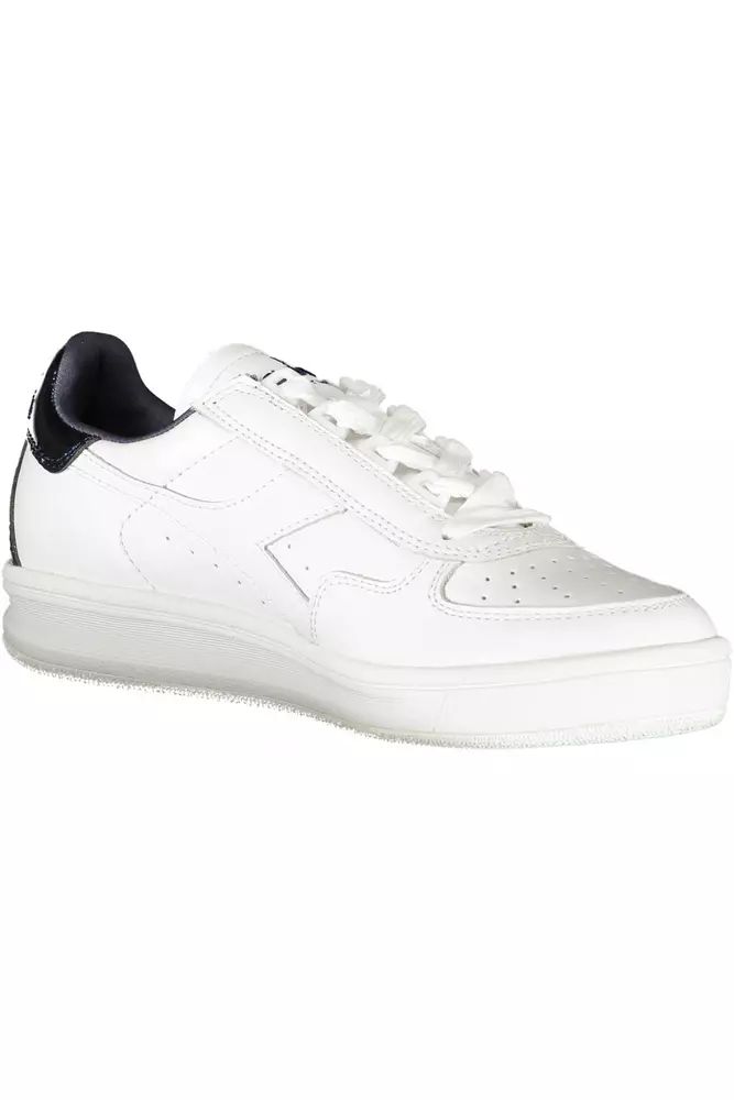 Diadora Elegant White Lace-Up Sneakers with Contrast Detail