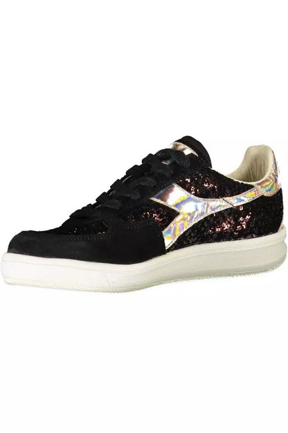 Diadora Chic Black Contrast Lace-up Sneakers