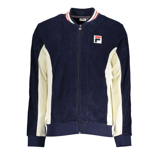 Fila Elegant Blue Cotton Sweatshirt with Contrast Details