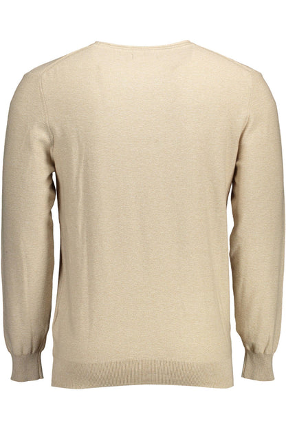 Gant Elegant Beige Crew-Neck Sweater with Embroidery