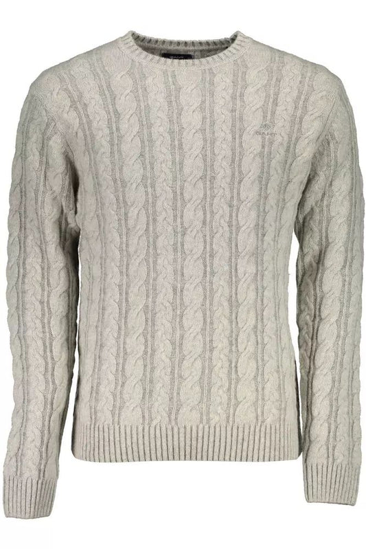 Gant Elegant Gray Wool-Blend Sweater