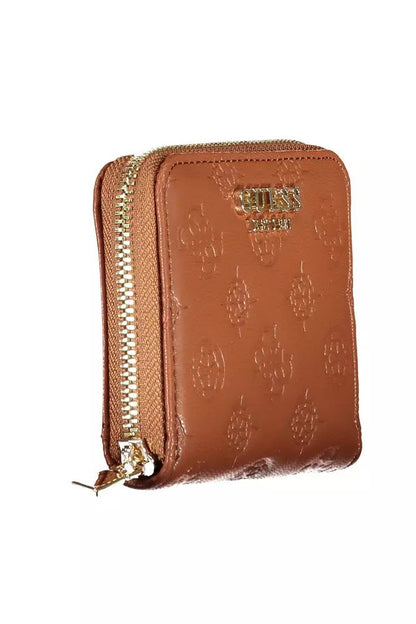 Guess Jeans Chic Brown Contrasting Detail Wallet