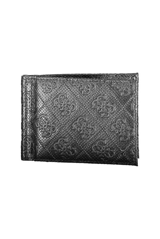 Guess Jeans Sleek Black Leather Money Clip Wallet