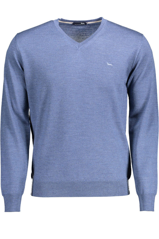 Harmont & Blaine Elegant V-Neck Wool Sweater in Blue