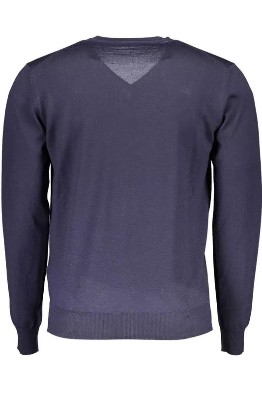 Harmont & Blaine V-Neck Woolen Elegance Sweater - Sky Blue