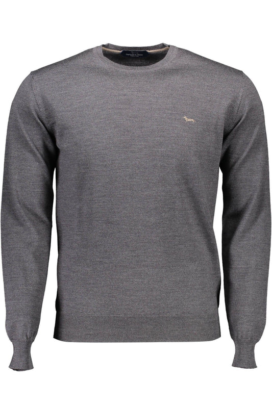 Harmont & Blaine Elegant Gray Wool Sweater with Classic Logo