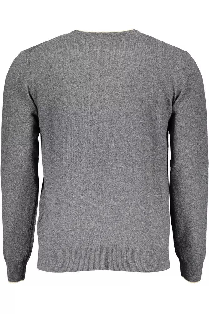 Harmont & Blaine Elegant Gray Sweater with Contrasting Details