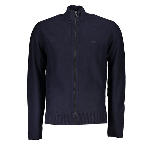 Hugo Boss Classic Blue Wool-Blend Cardigan