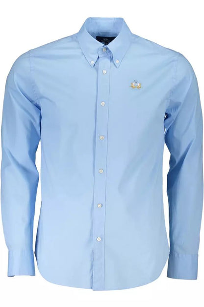 La Martina Sleek Slim Fit Button-Down Light Blue Shirt