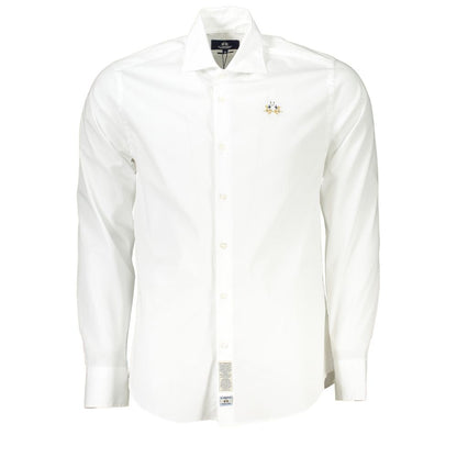 La Martina Chic Slim Fit Long Sleeved White Shirt