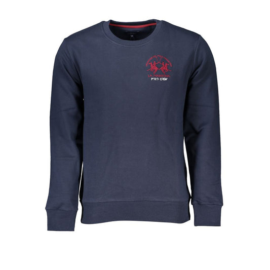 La Martina Chic Blue Crew Neck Embroidered Sweatshirt