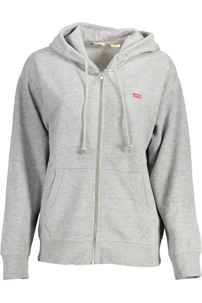 Levi's Chic Gray Hooded Sweatshirt with Logo Detail