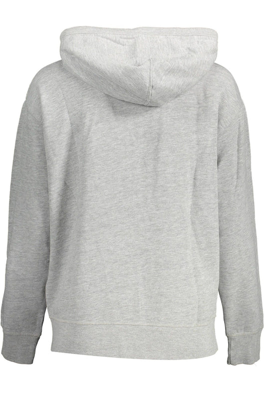 Levi's Chic Gray Hooded Sweatshirt with Logo Detail