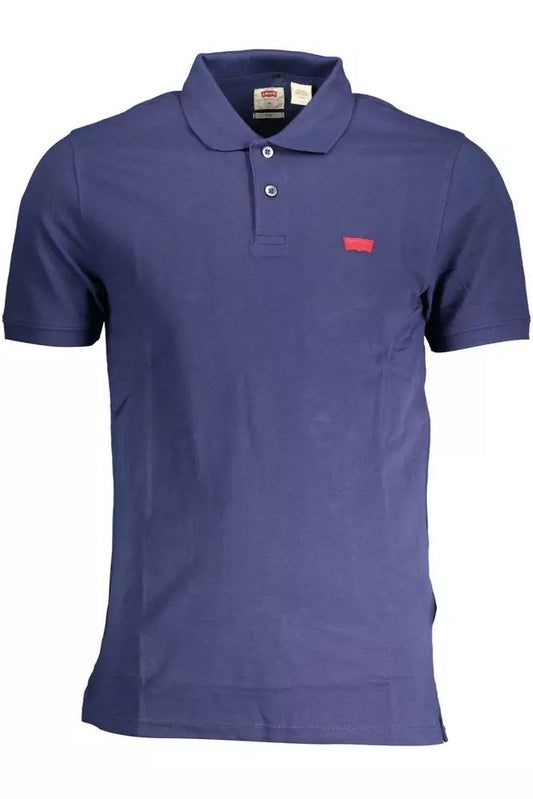 Levi's Svelte Blue Cotton Polo with Chic Logo Accent