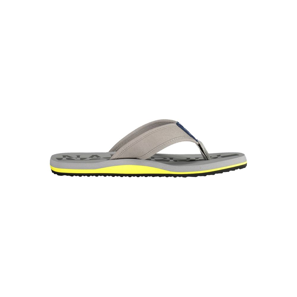 Napapijri Elegant Gray Thong Sandals with Logo Detail