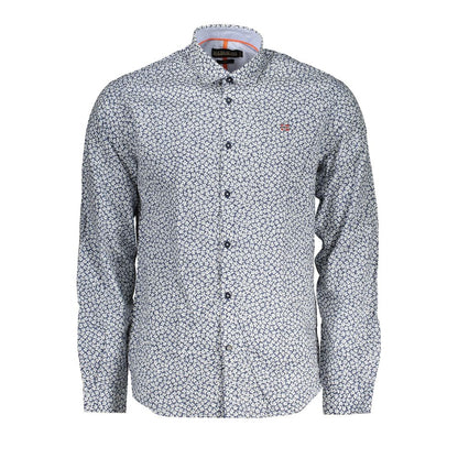 Napapijri Elegant Long-Sleeved Blue Shirt with French Collar