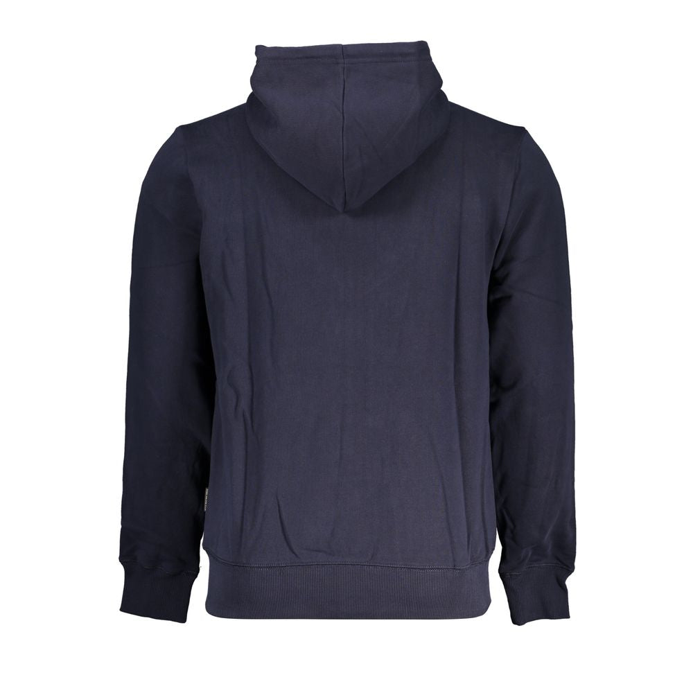 Napapijri Classic Blue Hooded Sweatshirt with Embroidery