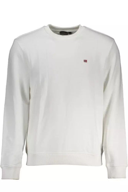 Napapijri Crisp White Embroidered Crew Neck Sweatshirt