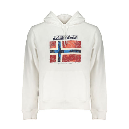 Napapijri Chic White Hooded Sweatshirt - Cozy Cotton Blend