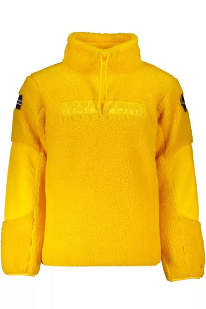 Napapijri Chic High-Neck Embroidered Yellow Sweater