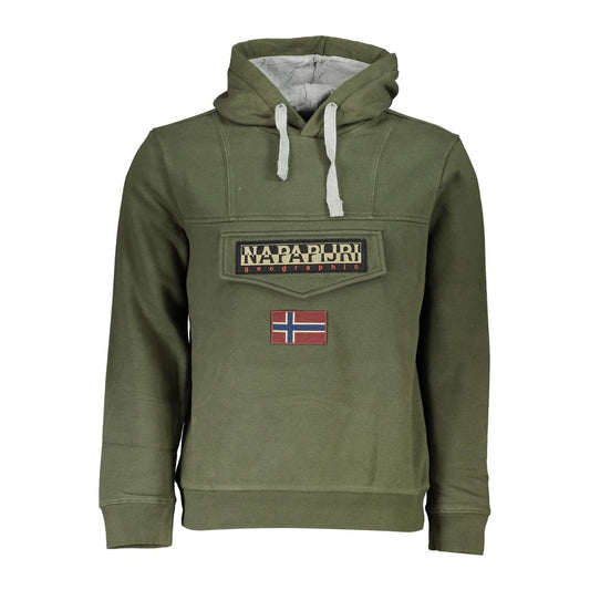 Napapijri Chic Green Hooded Half-Zip Sweater