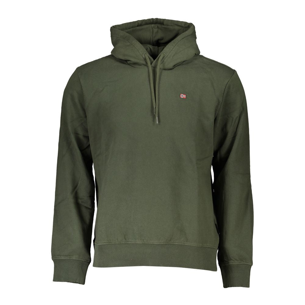 Napapijri Chic Green Fleece Hooded Sweatshirt - Regular Fit