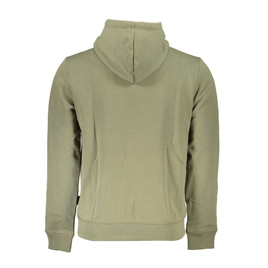 Napapijri Green Fleece Hooded Sweatshirt with Logo