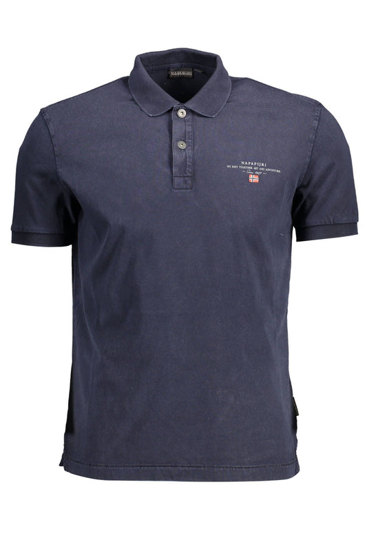 Napapijri Elegant Blue Cotton Polo with Embroidered Logo