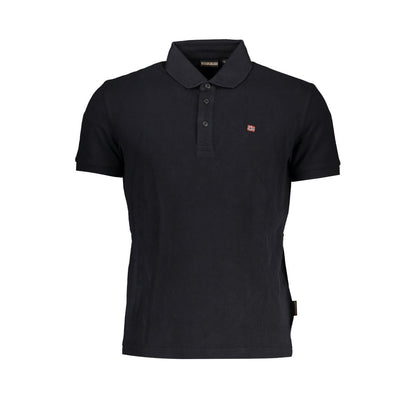 Napapijri Chic Contrast Detail Black Polo Shirt