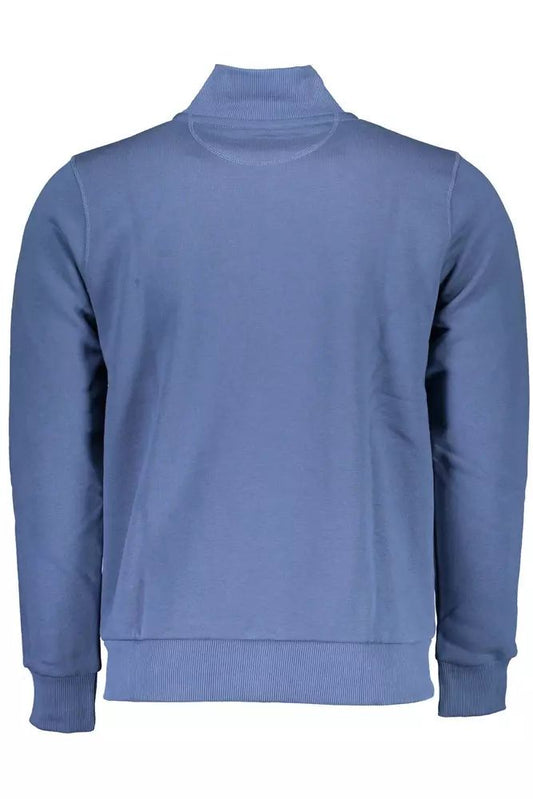 North Sails Blue Zippered Sweatshirt with Logo Design