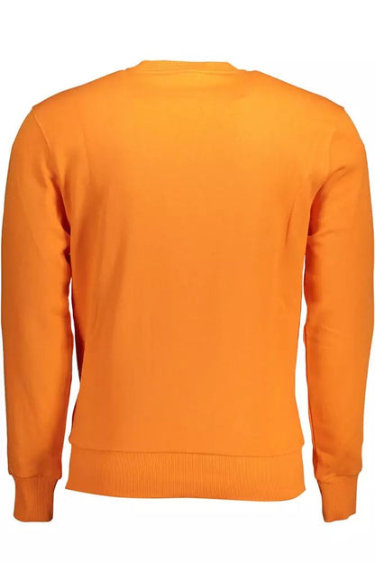 North Sails Vibrant Orange Cotton Sweatshirt with Chic Logo Print