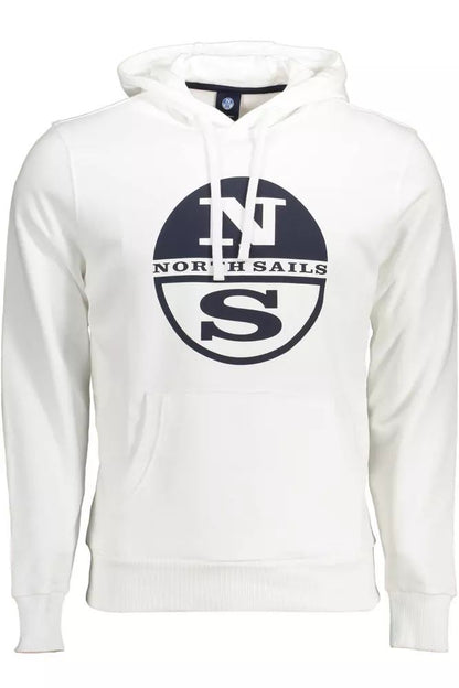 North Sails Chic White Hooded Cotton Sweatshirt