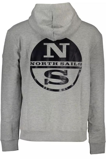 North Sails Chic Gray Hooded Sweatshirt with Print