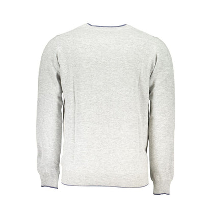 North Sails Gray Crew Neck Sweater with Contrast Details