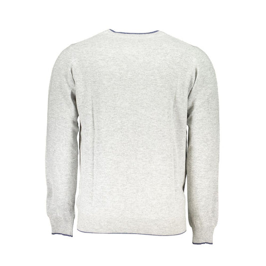 North Sails Gray Crew Neck Sweater with Contrast Details