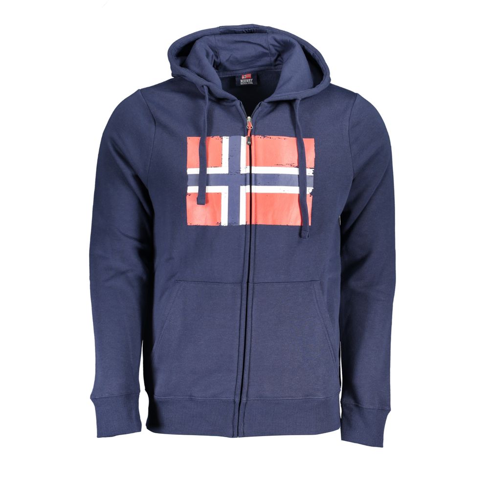 Norway 1963 Elevated Casual Hooded Sweatshirt in Blue