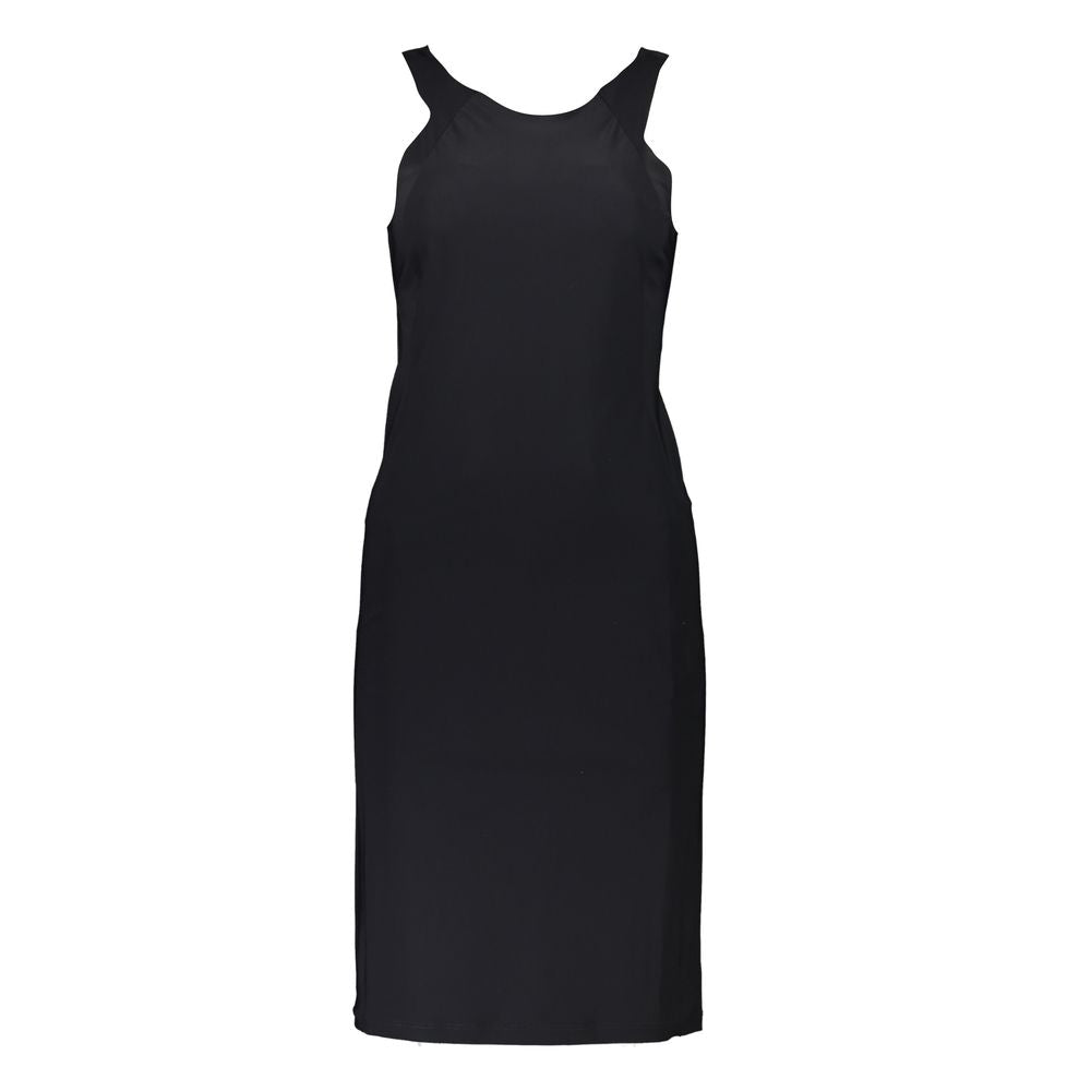 Patrizia Pepe Elegant Crew Neck Dress with Logo Detail