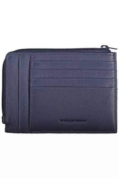 Piquadro Sleek Blue Leather Card Holder with RFID Block