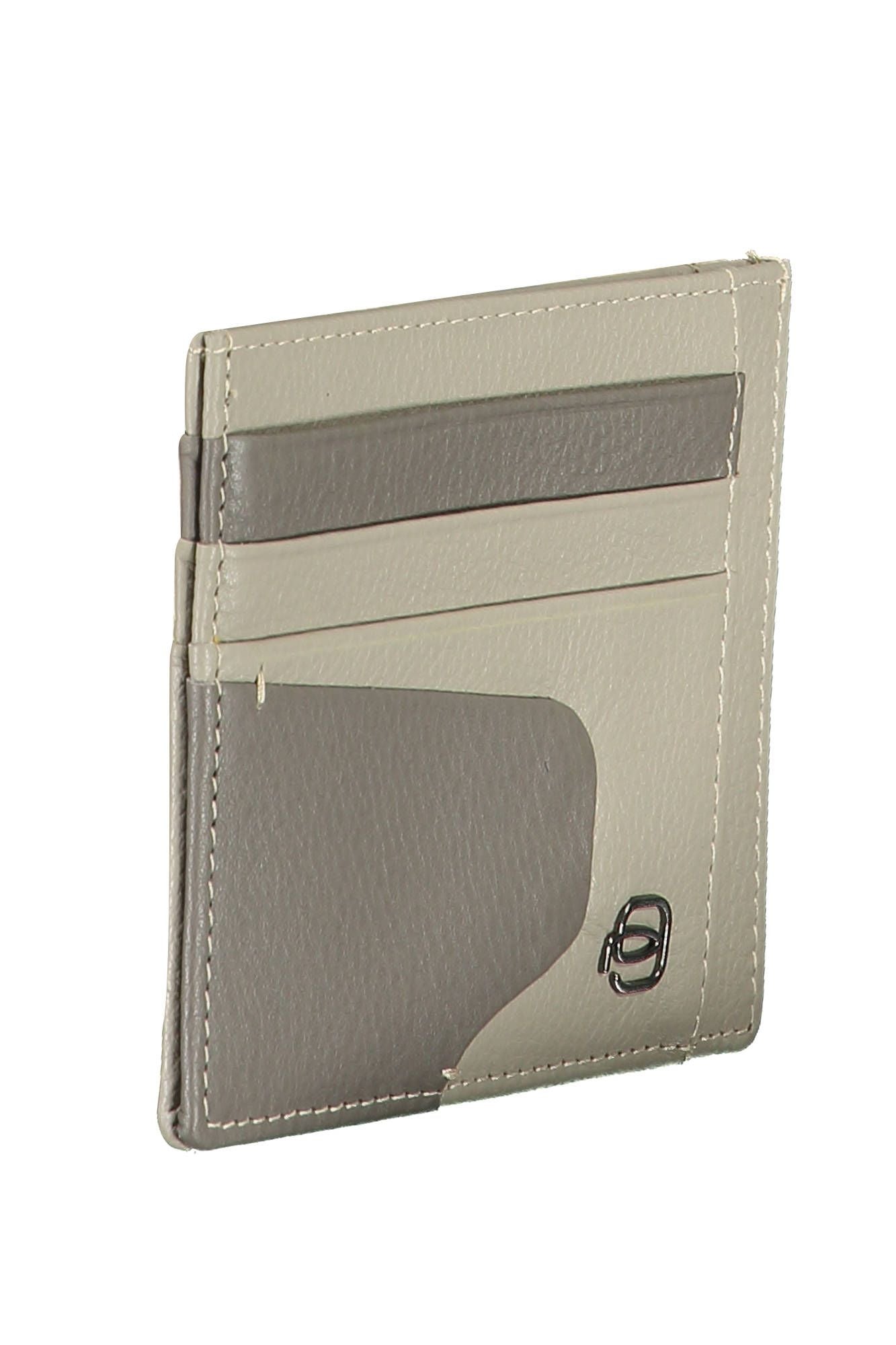 Piquadro Sleek Gray Leather RFID Card Holder