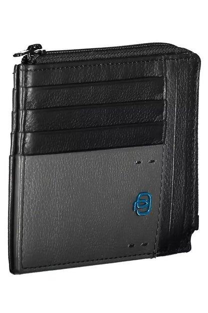 Piquadro Sleek Black Leather Card Holder with RFID Blocker