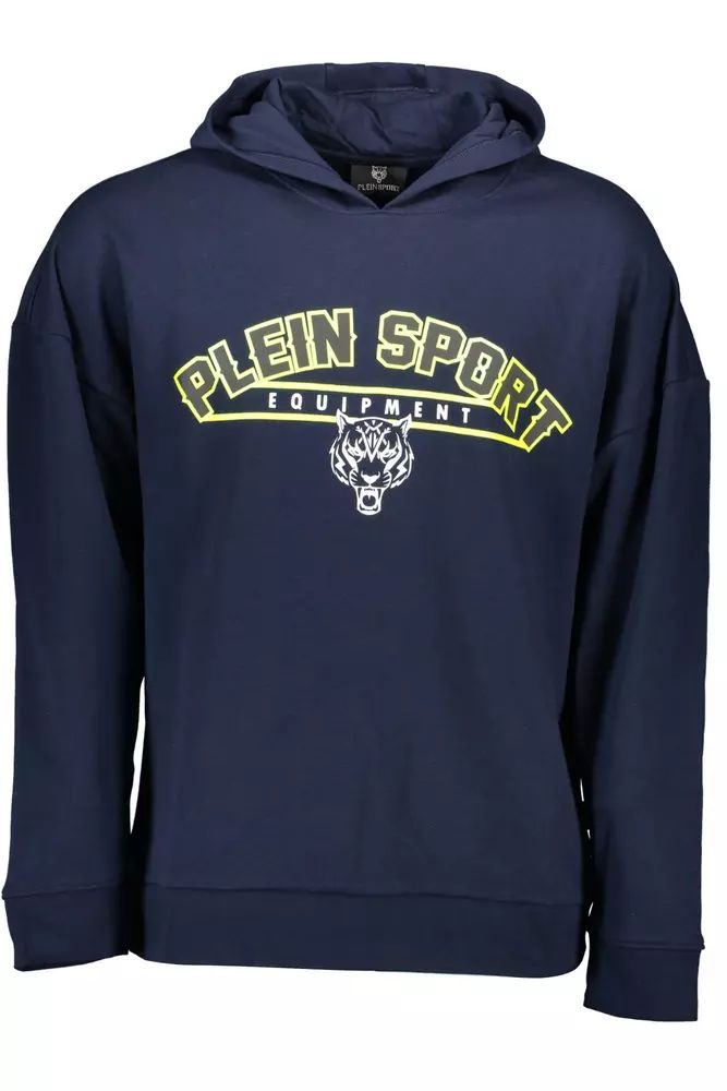 Plein Sport Sleek Long-Sleeved Hooded Sweatshirt with Print