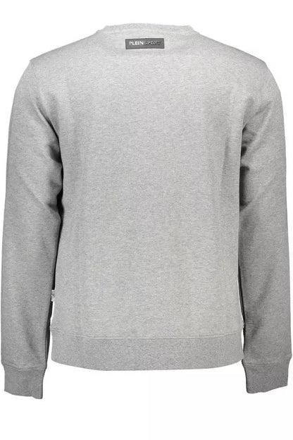 Plein Sport Sleek Gray Long-Sleeved Sweatshirt